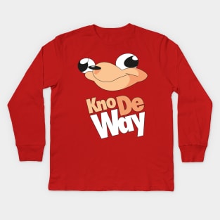 Kno De Way - Ugandan Knuckles Meme Shirt Kids Long Sleeve T-Shirt